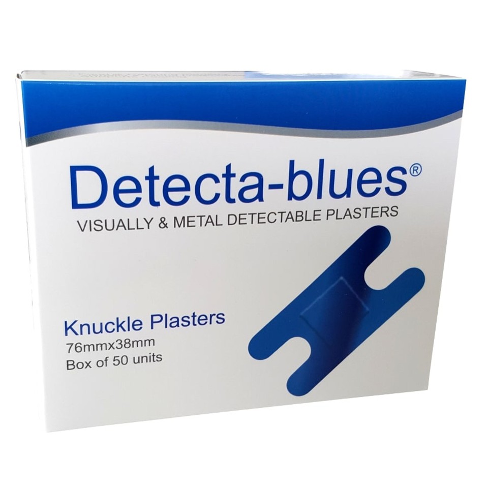 DTS Medical Detecta-Blue Blue Plasters Knuckle Metal & Visually  Detectable Plasters Box Of 50