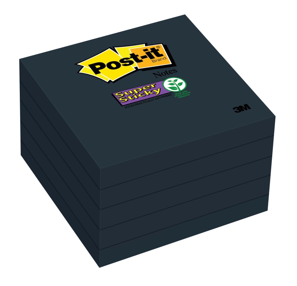 Post-it Super Sticky Notes 654-5SSSC 76x76mm Black Pack 5