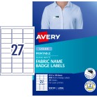 Avery Fabric Name Badge Labels for Laser Printers, 63.5 x 29.6 mm, 405 Labels (959170 / L4784) image