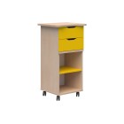 Ako Teacher Station. 1100h X 550w X 550d. Refined Oak And Olympus Yellow image