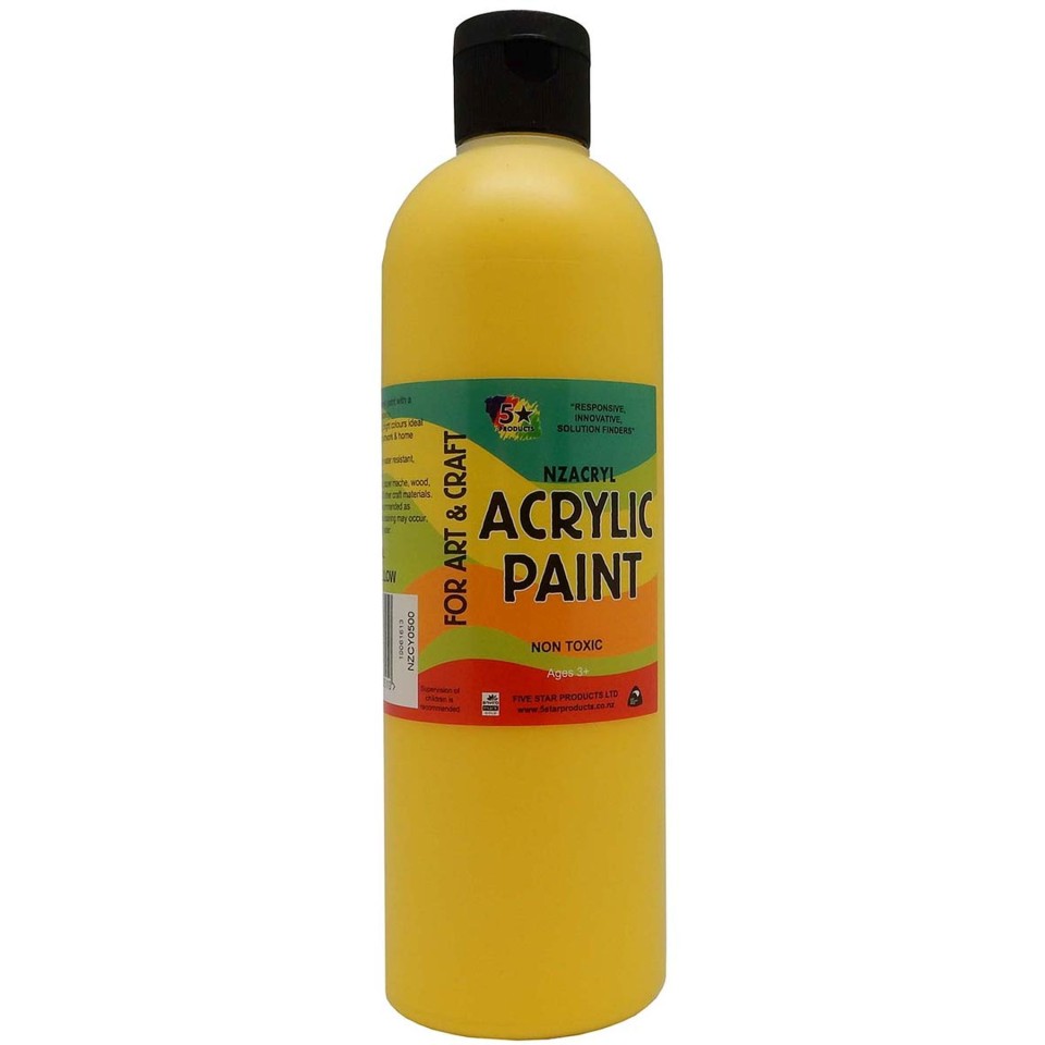 5 Star Acrylic Paint 500ml Cool Yellow