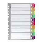 Marbig Dividers Manilla Plastic Fluoro 10 Tab A4 White image