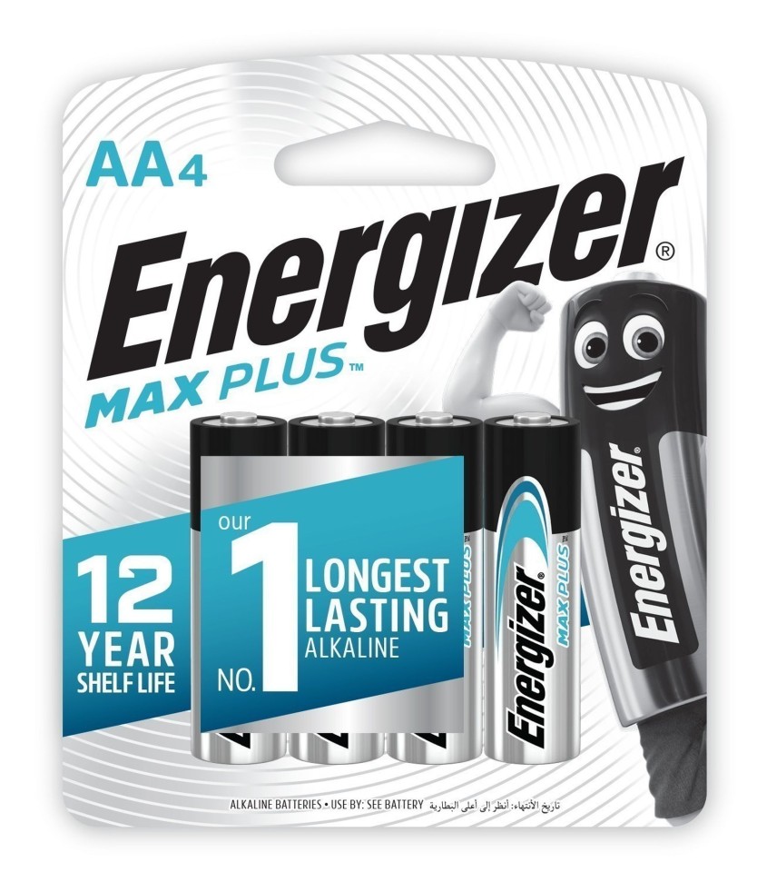 Energizer Max Plus AA Battery Alkaline Pack 4