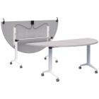 Boost Flip Semi-Circle Table 1800 x 900 White Legs image