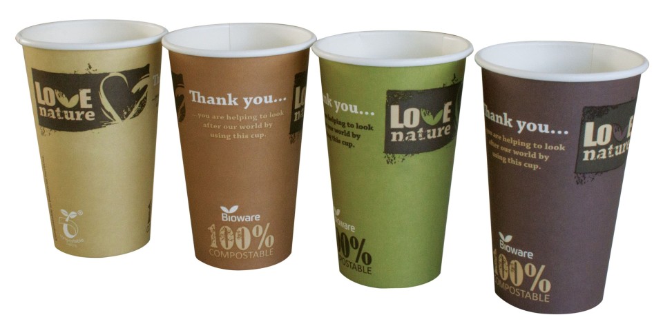 Huhtamaki Bioware Love Nature Paper Cup 355ml Pack 50