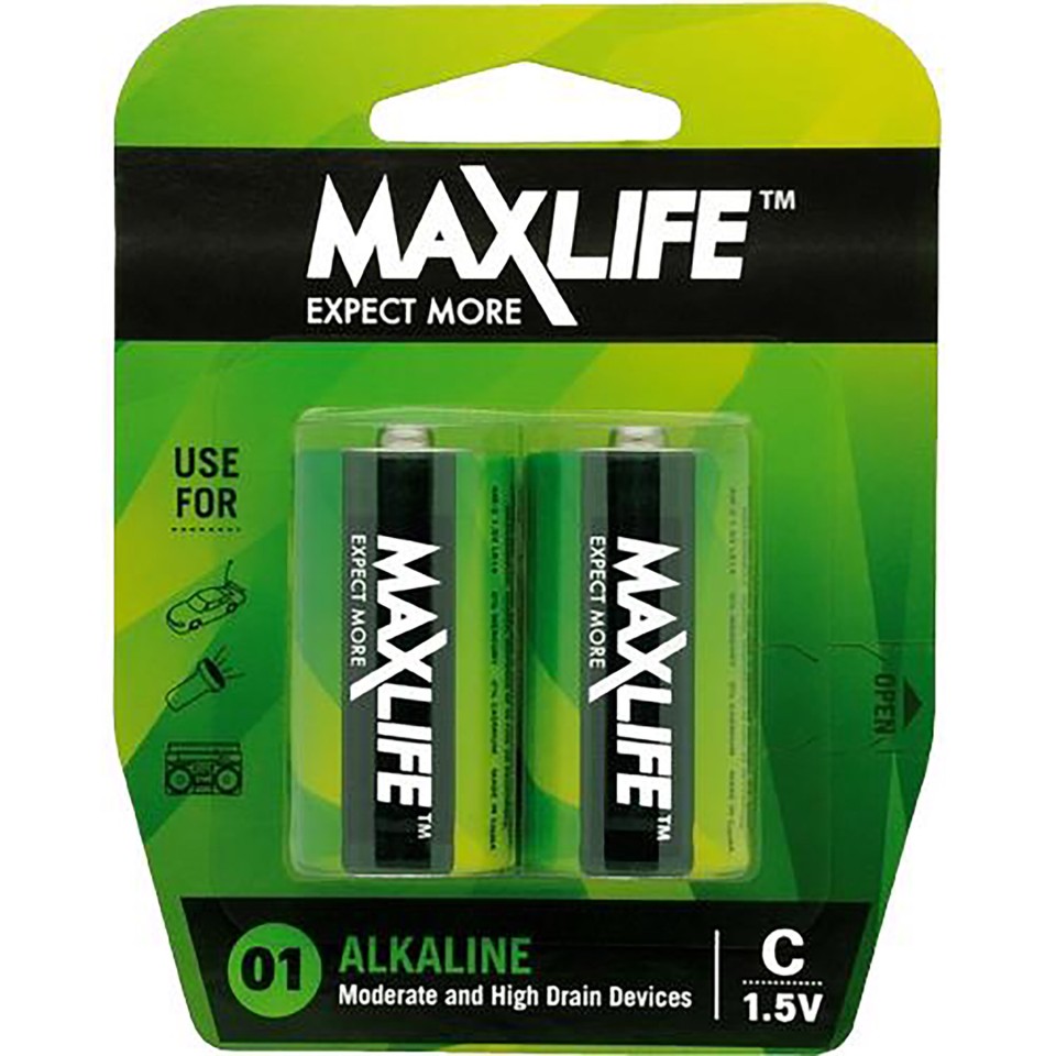 Battery Maxlife C Alkaline Pk2