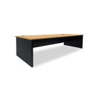 Delta Straight Desk 1200Wx600Dmm Charcoal Frame / Beech Top image