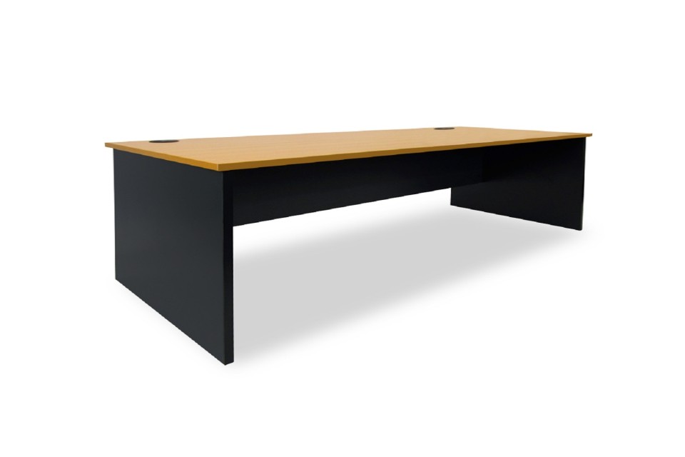 Delta Straight Desk 1200Wx600Dmm Charcoal Frame / Beech Top