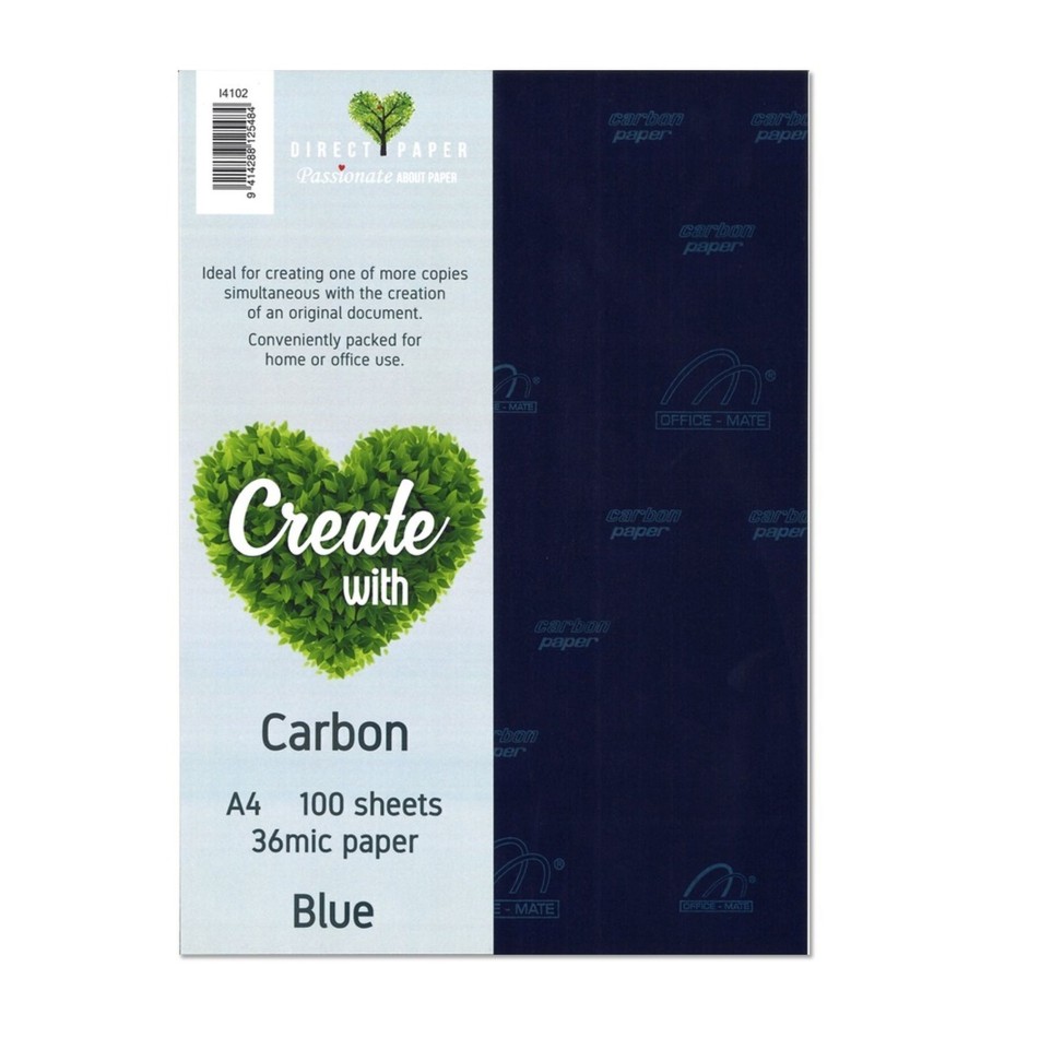 Direct Paper Carbon Paper 36mic A4 Blue Pack 100