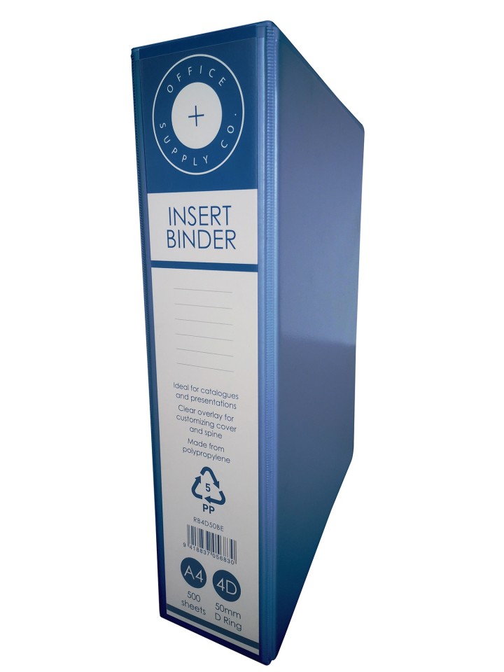 OSC Insert Binder A4 4D 50mm Blue Each