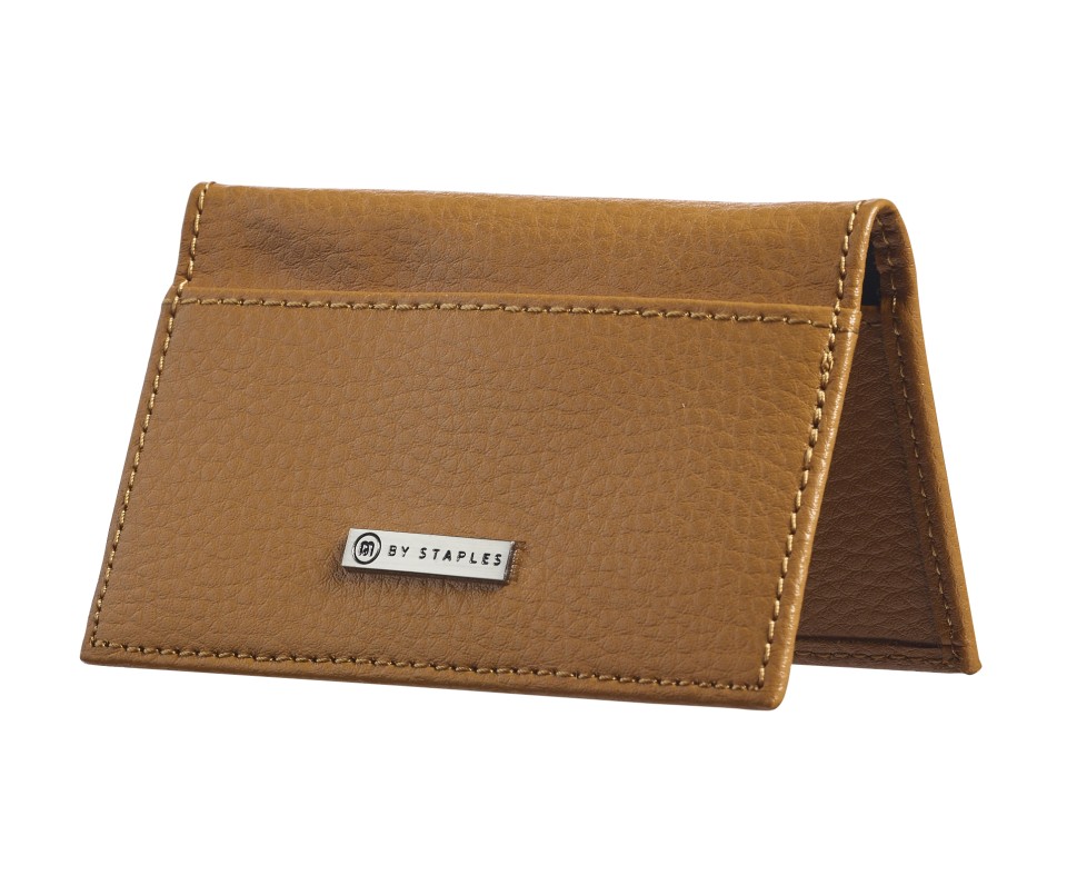 Leather Business Card Case 2 Pocket Camel