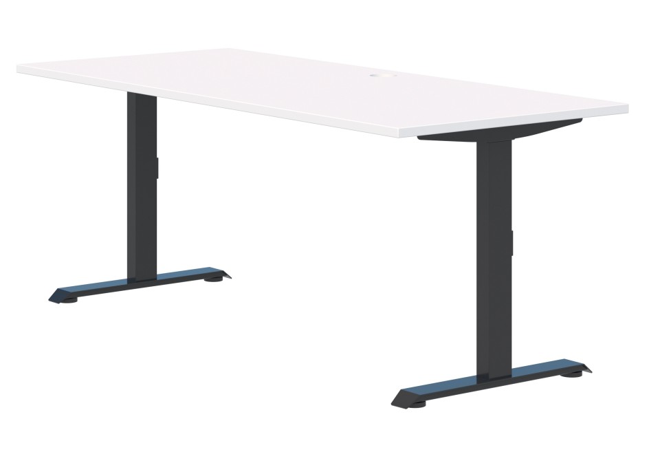 Summit II Fixed Height Desk - Snowdrift Top / Black Frame