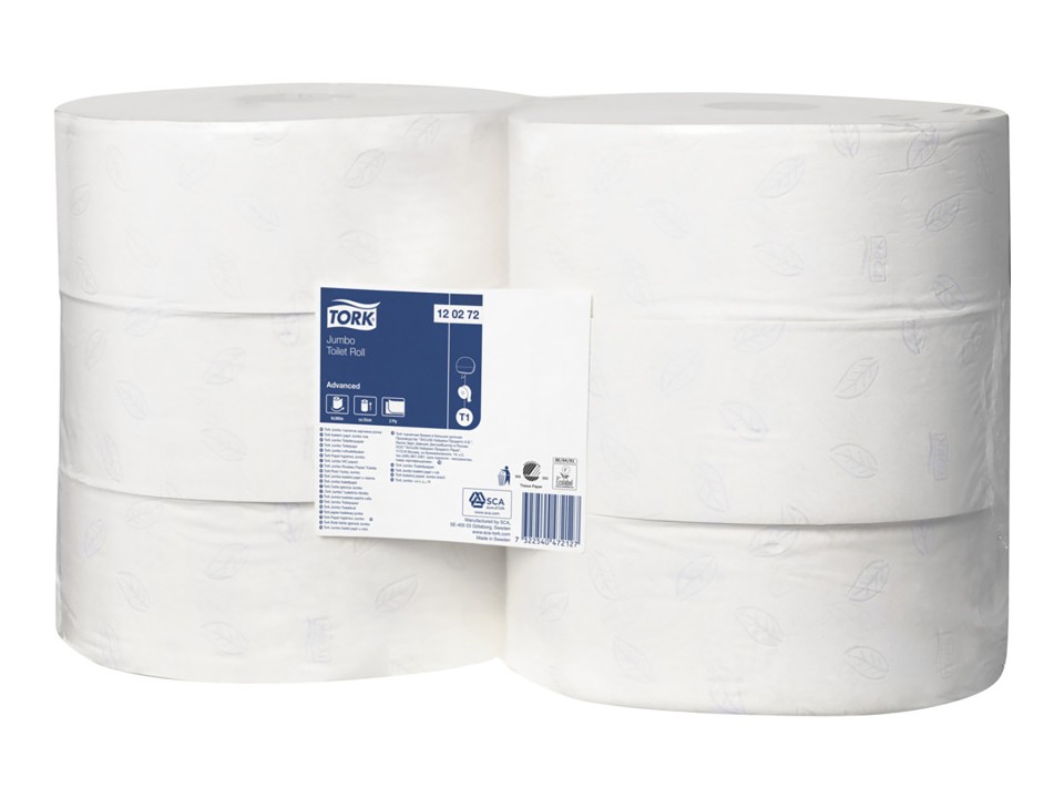 Tork T1 Advanced Jumbo Toilet Roll 2 Ply White 360 meters per Roll 120272 Carton of 6