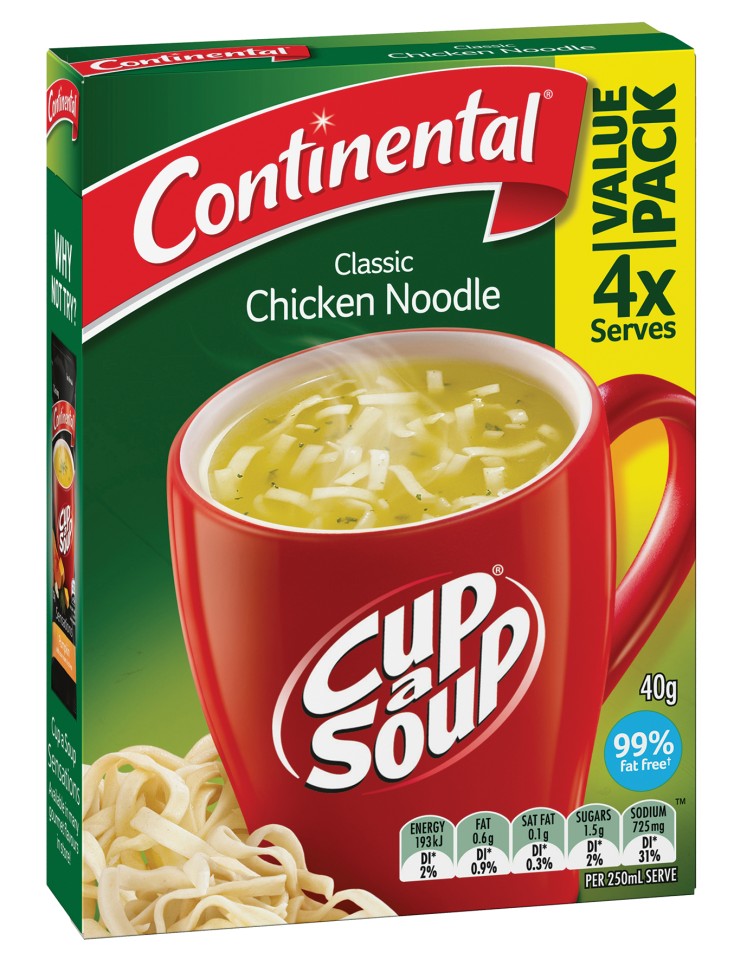 Continental Cup-A-Soup 40g Chicken Noodle Pack 4