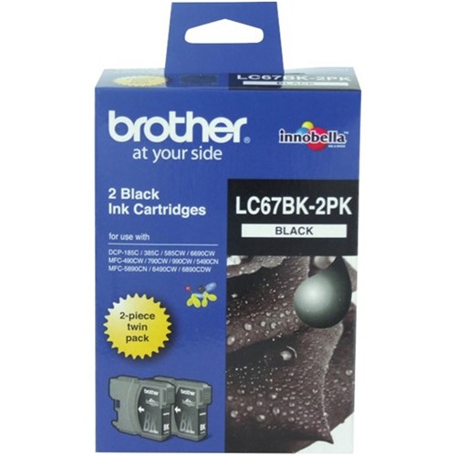 Brother Black Ink Cartridge LC67BK-2PK