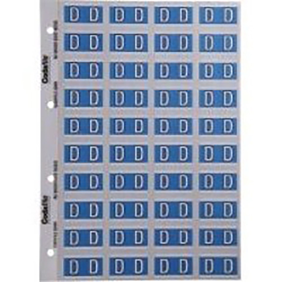 Codafile Lateral File Labels Alpha Letter D 25mm Pack 1 Sheet