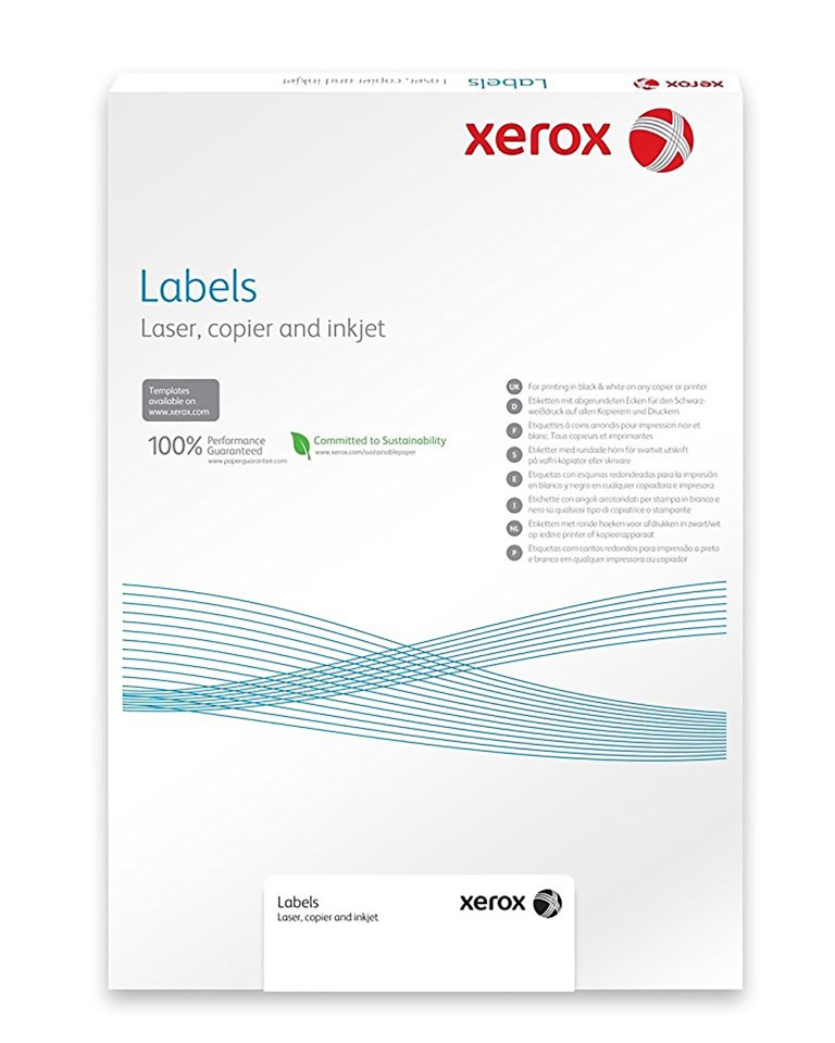 Xerox Labels - A4 Borderless 16Up 100S (105x37)