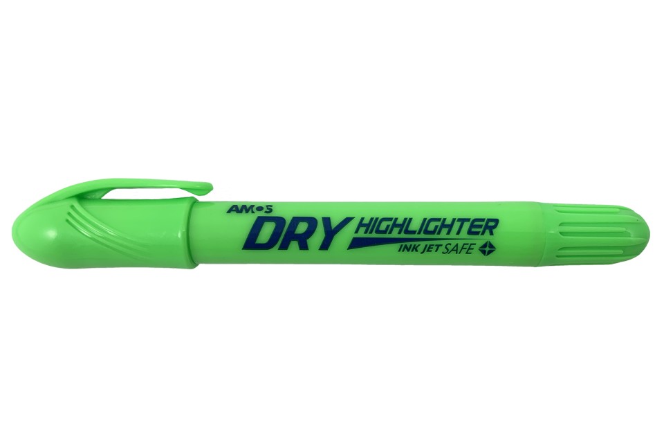 Amos Dry Highlighter Fluoro Green Each