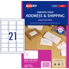 Avery Address Labels with Smooth Feed for Laser Printers - 63.5 x 38.1 mm - 5250 Labels (L7160) image