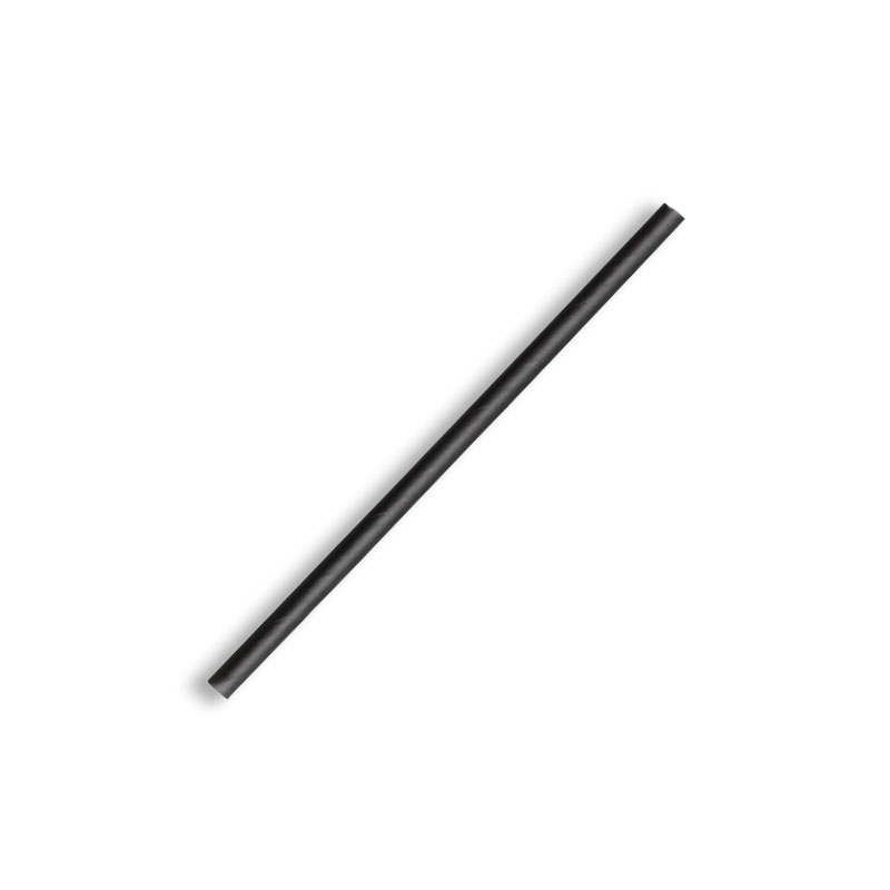 Biopak FSC Mix 3ply Paper Cocktail Straw  4.5mm X 120mm Black Pack 250