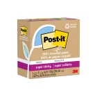 Post-it Recycled Super Sticky Self Adhesive Notes 654r-5ssst Oasis 76 x 76mm Assorted Colours Pack 5 image