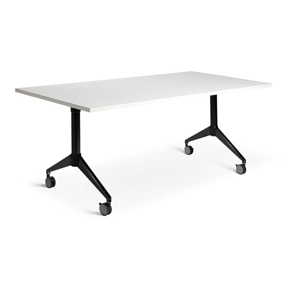 Gravitate Flip Table 1600Wx800dDmm White Top / Black Frame