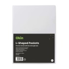 Okin L Shaped Pockets Heavy Duty A4 Clear Pack 12 image