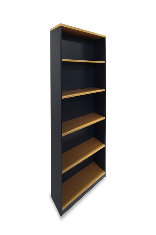 Delta Bookcase 900Wx1800Hmm Beech / Charcoal 