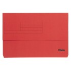 Okin Document Wallet Cardboard Foolscap Red Pack 10 image
