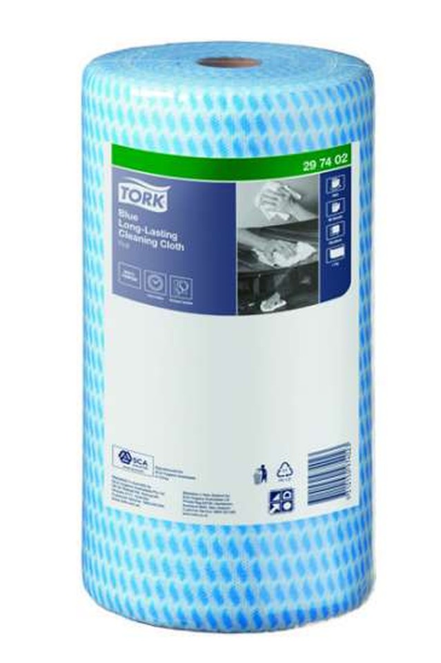 Tork Blue Long-Lasting Cleaning Cloth Premium Heavy Duty 90 Sheets Per Roll