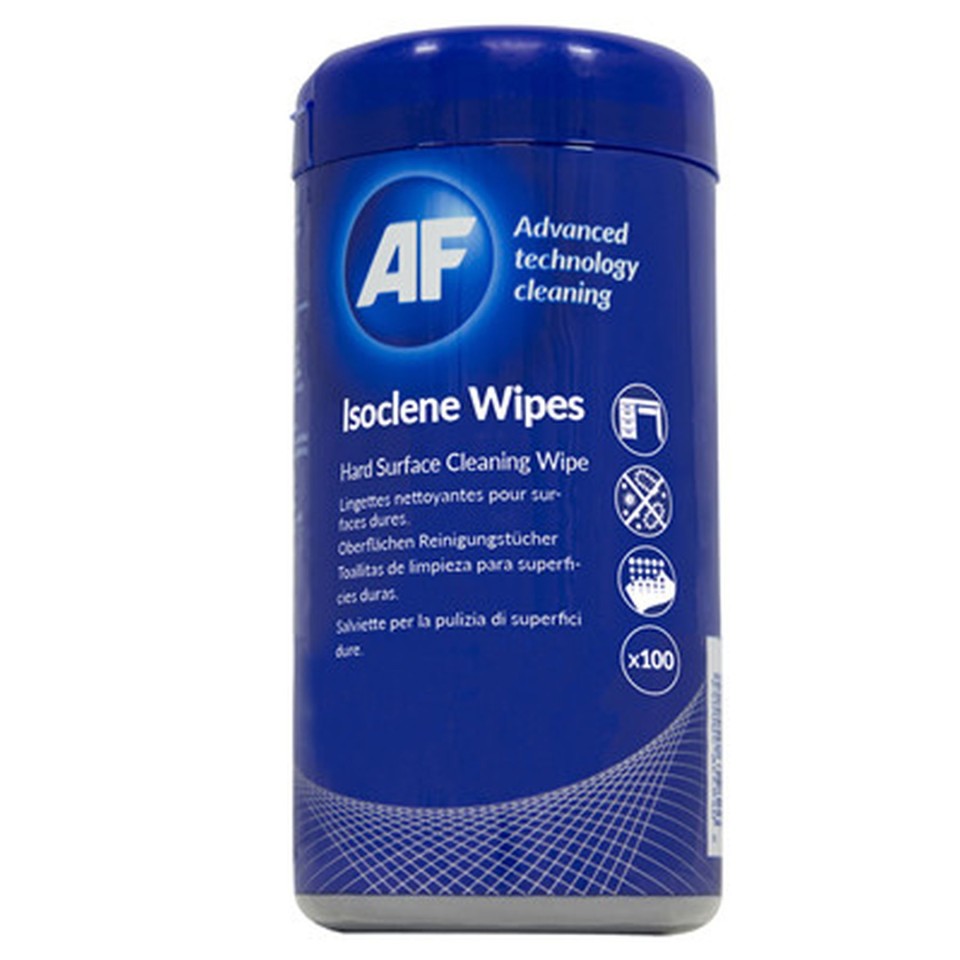AF Isoclene Anit Bacterial Office Wipes Tub 100