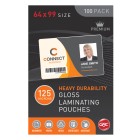 GBC Laminating Pouches Gloss 64 x 99mm 125 Micron Pack 100 image