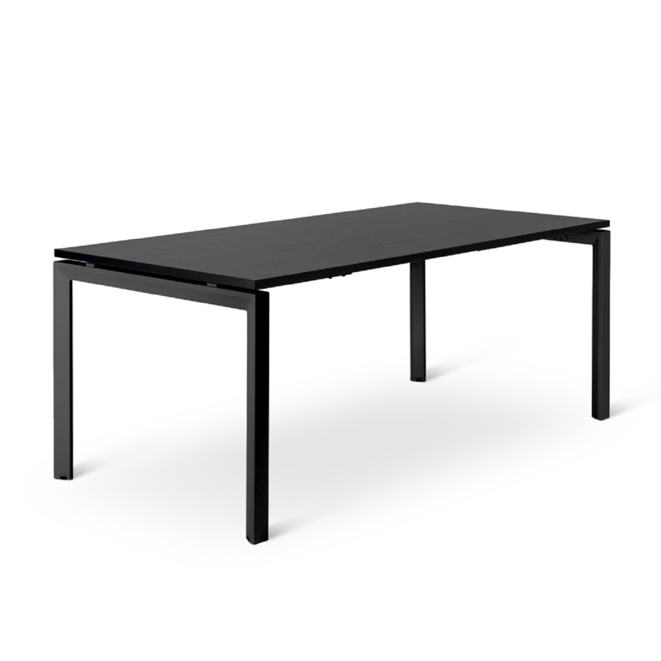 Novah Meeting Table - Black Frame / Black Woodgrain Top 1600x800