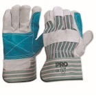 Green And Grey Stripe Leather Gloves image
