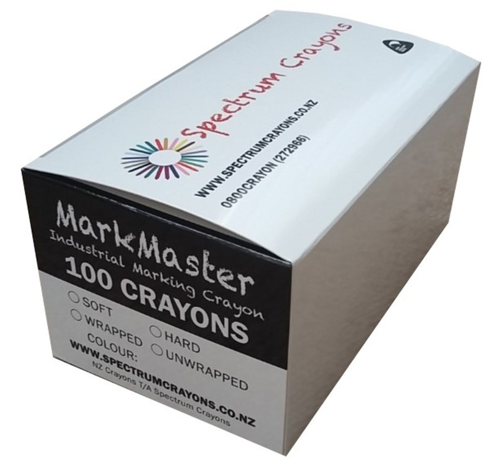 Spectrum Wax Crayon Metal Detectable Unwrapped Hard Black Pack of 80