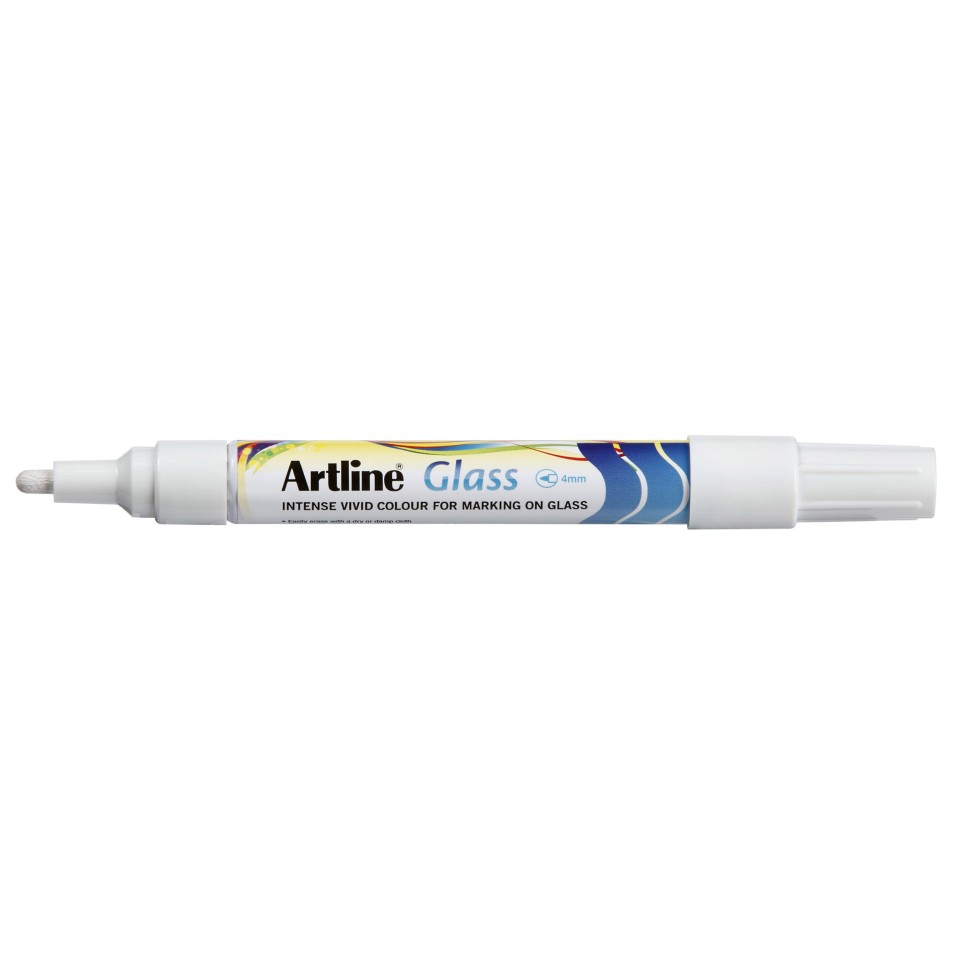 Artline Glass Marker Dry Erase Bullet Tip 4.0mm White