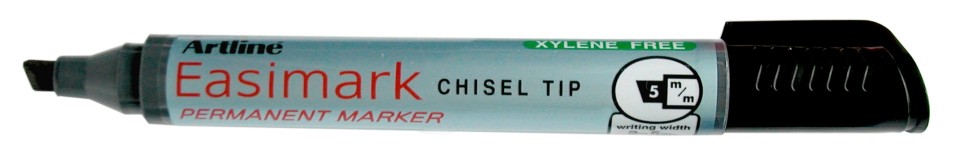 Artline Easimark Permanent Marker Chisel Tip 2.0-5.0mm Black