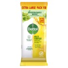 Dettol Multipurpose Biodegradable Disinfectant Wipes Household Grade Lemon Burst 150 Pack image