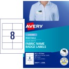 Avery Name Badge Labels Laser Printer Fabric 959171/L7418 86.5x55.5mm White Pack 120 Labels image