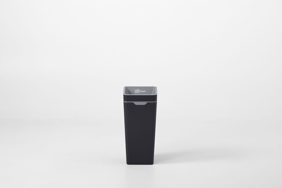 Method Open Lid Recycling Bin Grey Paper 60L 350(w)x350(d)x755(h)mm