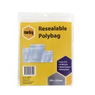 Marbig Resealable Polybag 180 x 255mm Writing Panel Ziplock Closure 45 Microns Pack 25