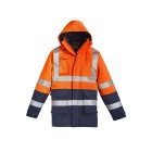Syzmik Mens Orange Flame Arc Rated Antistatic Waterproof Jacket Xs Orange/Navy-L image