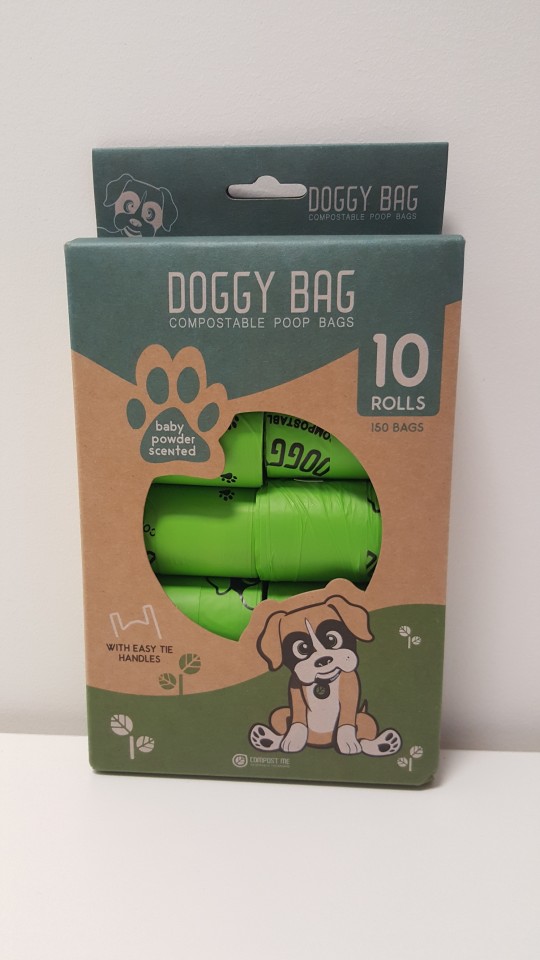 Compost Me Dog Waste Handle Bags Green 115mm x 110mm x 330mm 150 Bags per Roll Box of 10