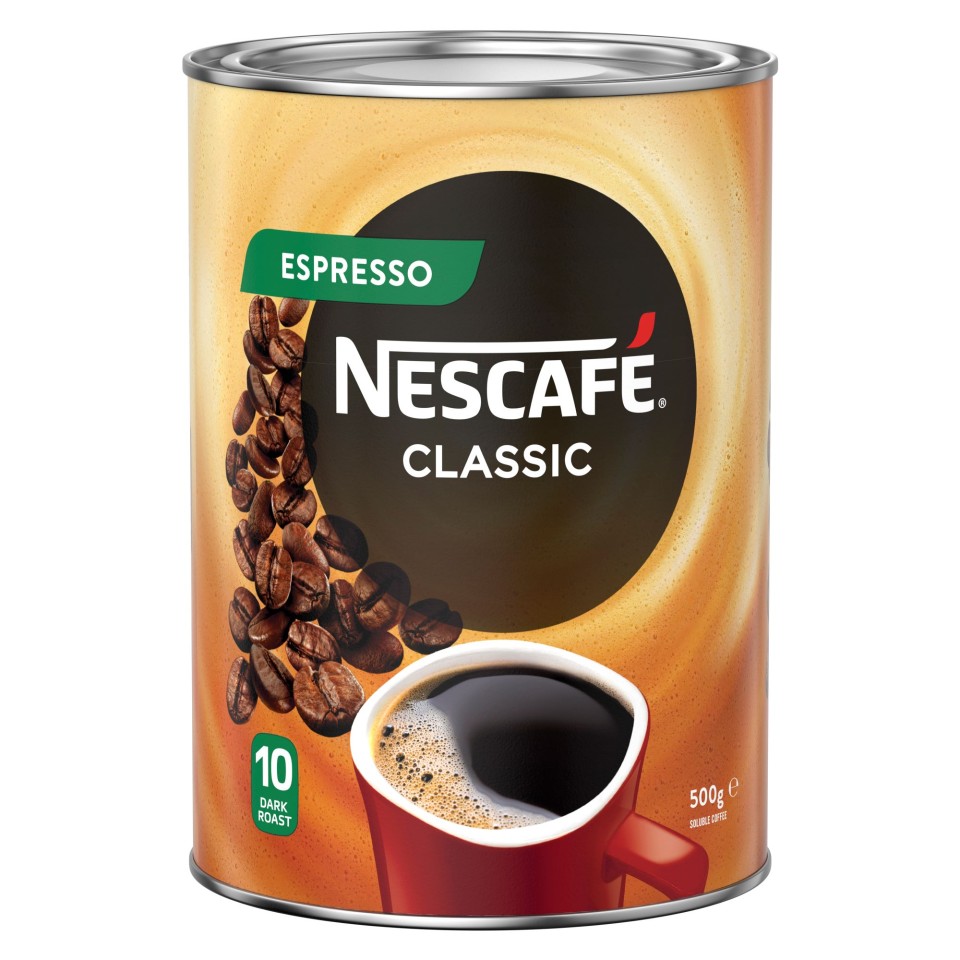 Nescafe Espresso Instant Coffee Tin 500g Carton 6
