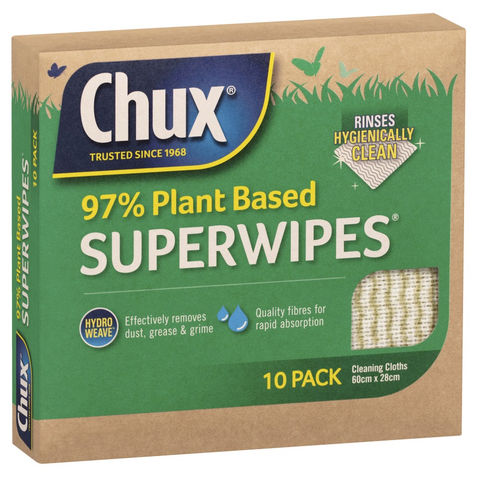 Chux 97% Plant Based Superwipes 10 Pack