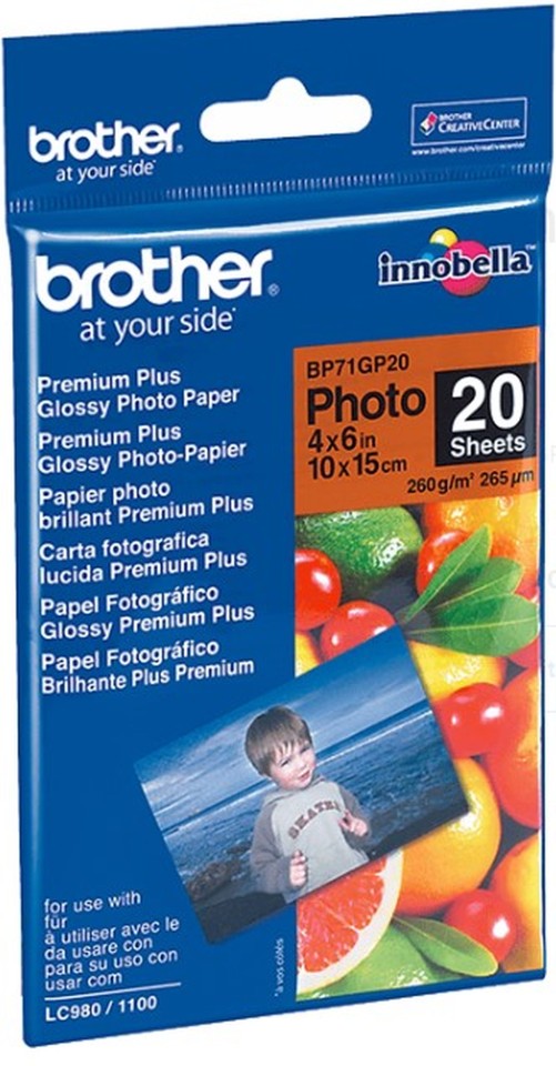 Brother Photo Paper Glossy 260gsm 10x15cm Pack 20