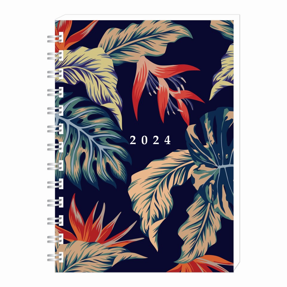 Kurtovich 2024 Diary A5 Day To Page Wiro Tropical