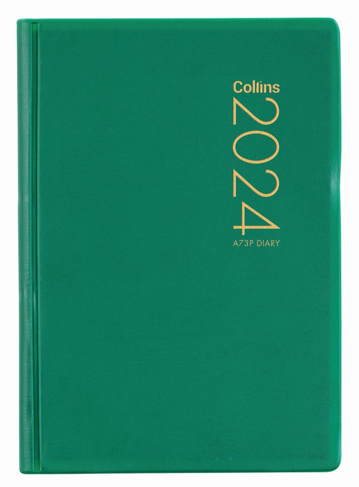 Collins 2024 Pocket Diary A7 Week To View Green