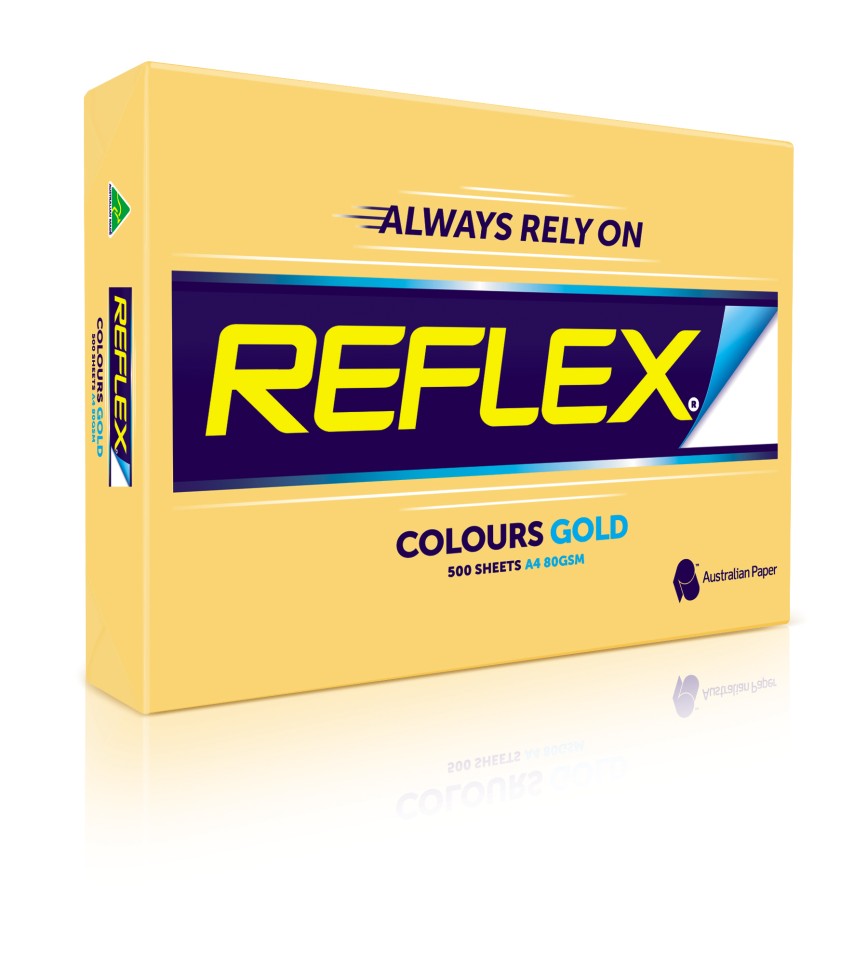 Reflex Colours Tinted Copy Paper A5 80gsm Gold Ream 500