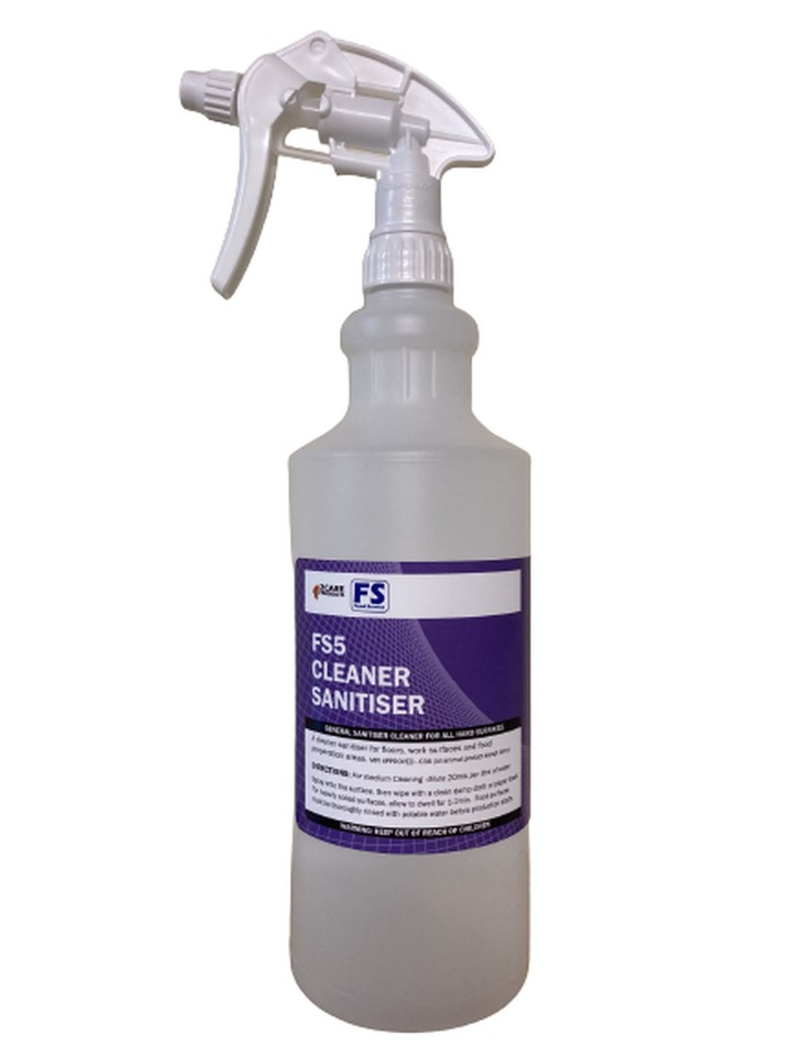 FS5 Cleaner Sanitiser 1L Spray Bottle Kit